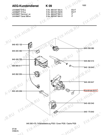 Взрыв-схема стиральной машины Aeg LAV518W - Схема узла Electrical equipment